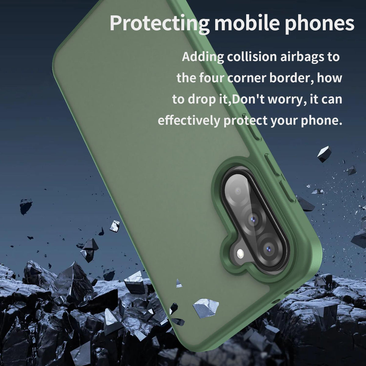 For Galaxy A36 5G Fanying Series PC Hybrid TPU Translucent Frosted Phone Case - Olive Green - EDA009918805D
