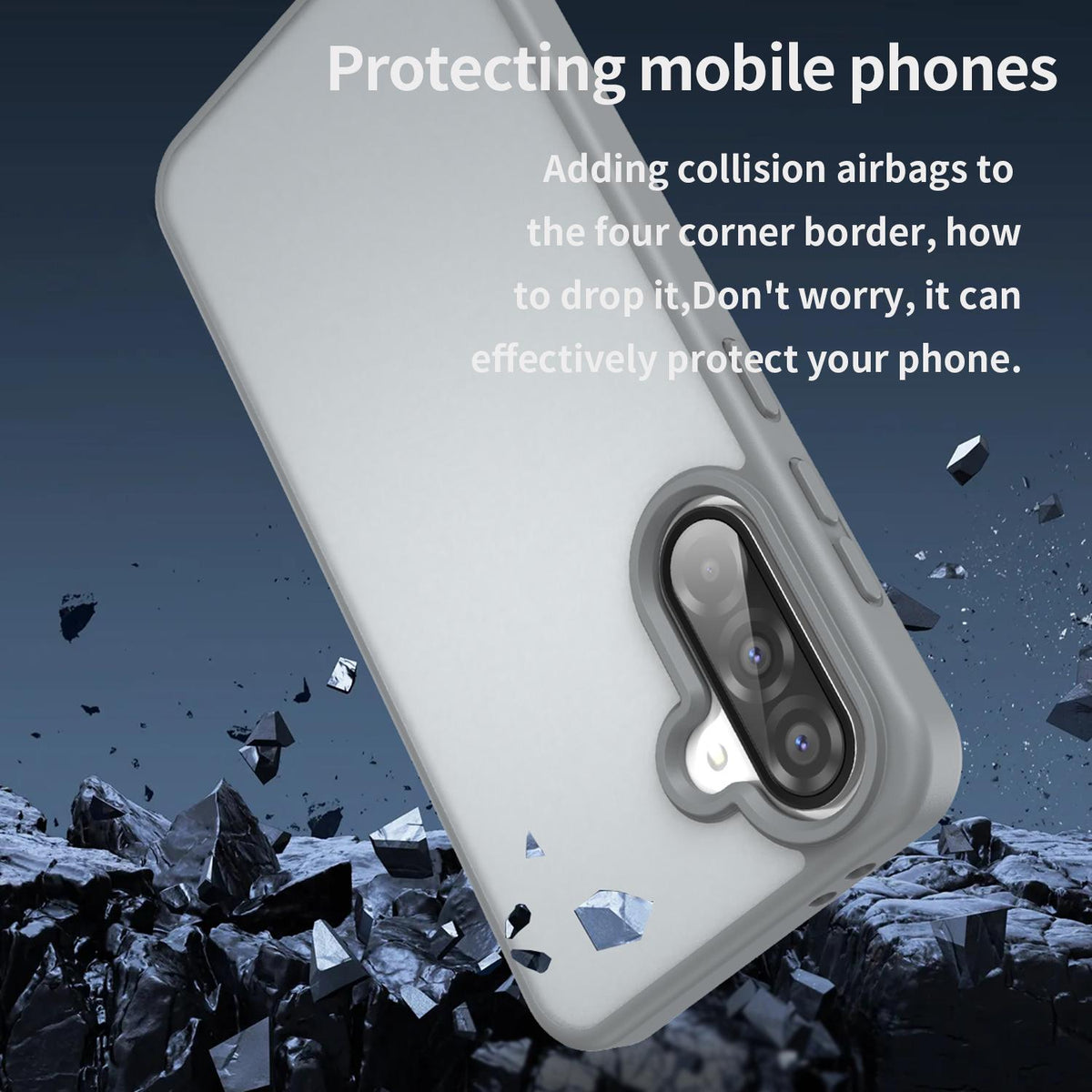 For Galaxy A36 5G Fanying Series PC Hybrid TPU Translucent Frosted Phone Case - Silver Grey - EDA009918805F