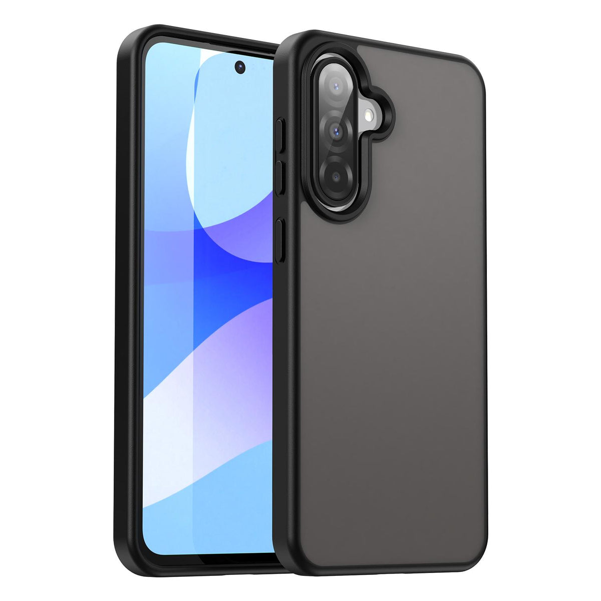 For Galaxy A56 5G Fanying Series PC Hybrid TPU Translucent Frosted Phone Case - Translucent Black - EDA009918806A