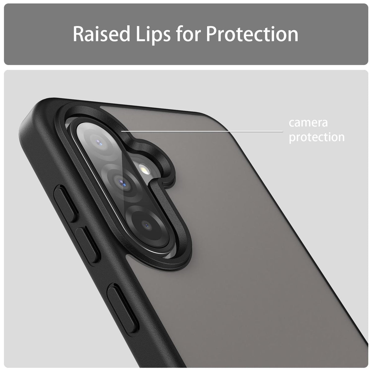 For Galaxy A56 5G Fanying Series PC Hybrid TPU Translucent Frosted Phone Case - Translucent Black - EDA009918806A