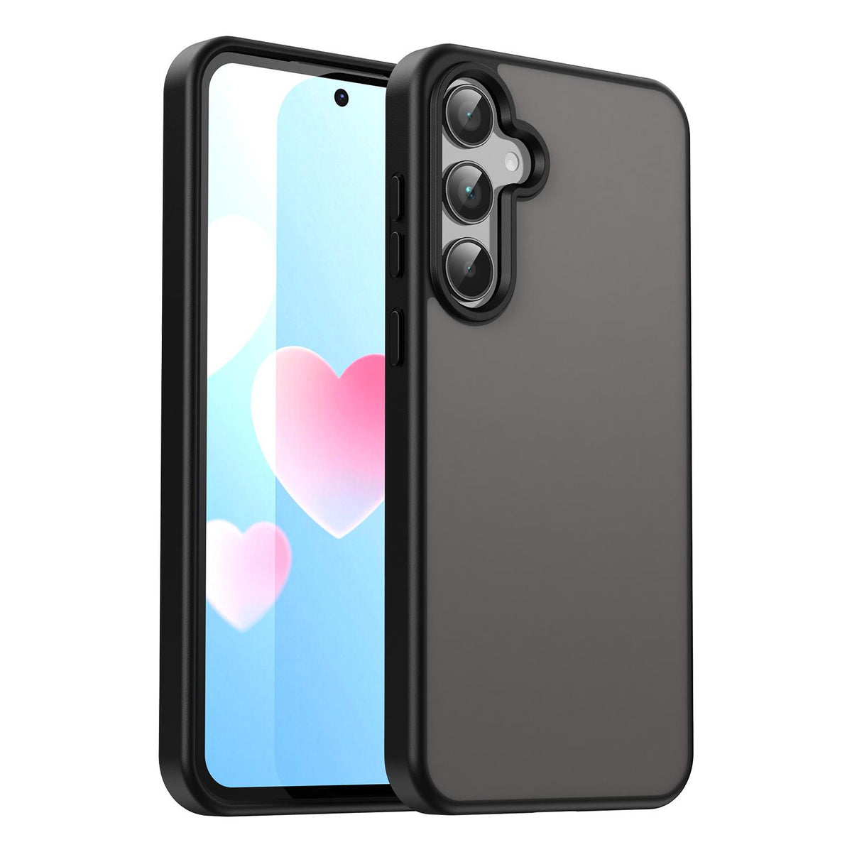 For Galaxy A35 5G Fanying Series PC Hybrid TPU Translucent Frosted Phone Case - Translucent Black - EDA009918807A