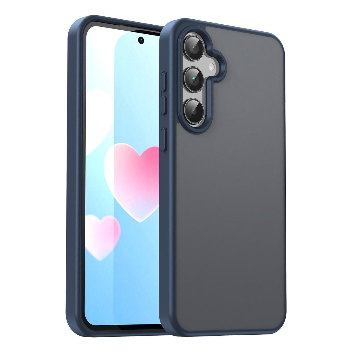 For Galaxy A35 5G Fanying Series PC Hybrid TPU Translucent Frosted Phone Case - Cyan Blue - EDA009918807C