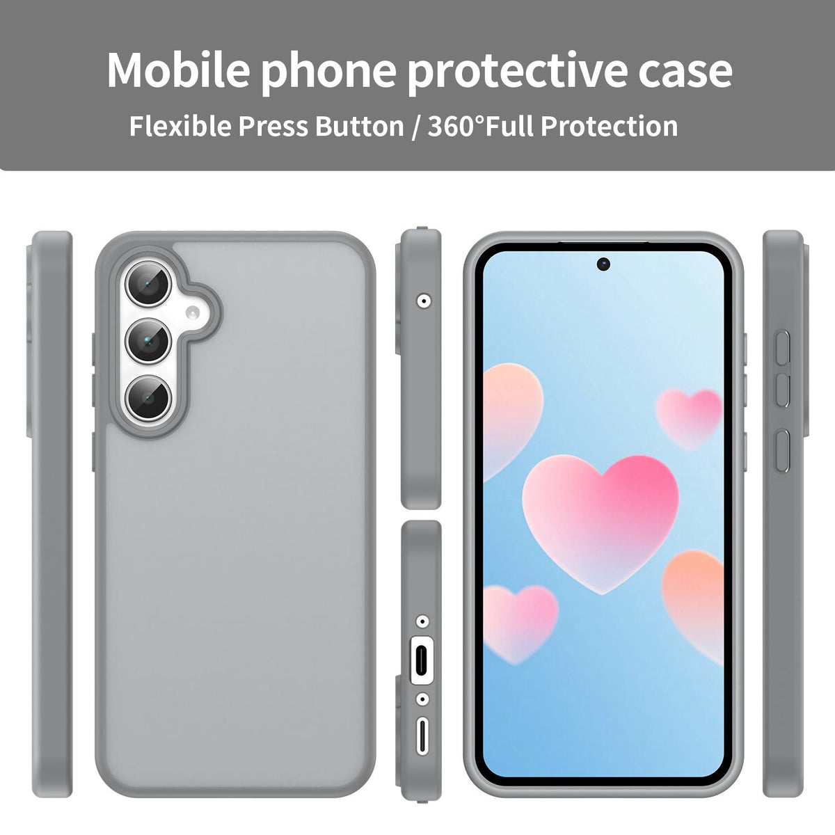 For Galaxy A35 5G Fanying Series PC Hybrid TPU Translucent Frosted Phone Case - Silver Grey - EDA009918807F