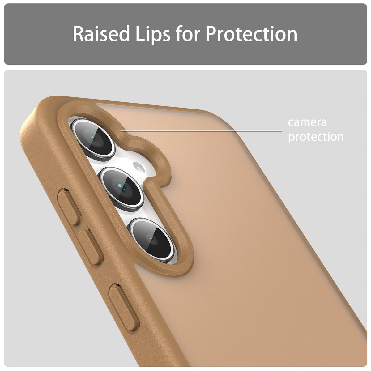 For Galaxy A35 5G Fanying Series PC Hybrid TPU Translucent Frosted Phone Case - Desert Gold - EDA009918807G
