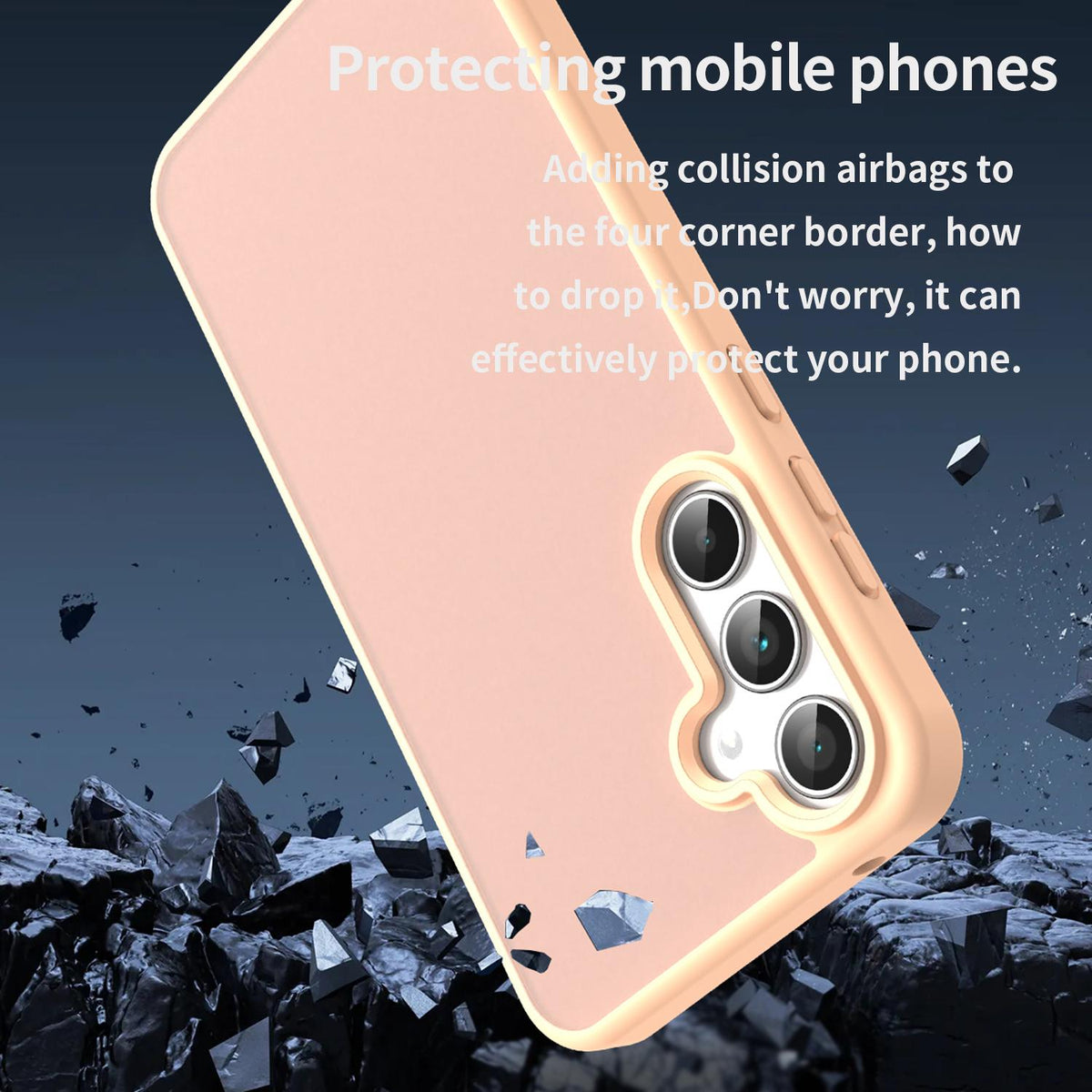 For Galaxy A35 5G Fanying Series PC Hybrid TPU Translucent Frosted Phone Case - Rouge Powder - EDA009918807I