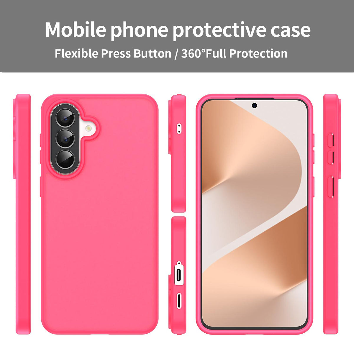 For Galaxy A57 5G Fanying Series PC Hybrid TPU Translucent Frosted Phone Case - Rose Red - EDA009918808E