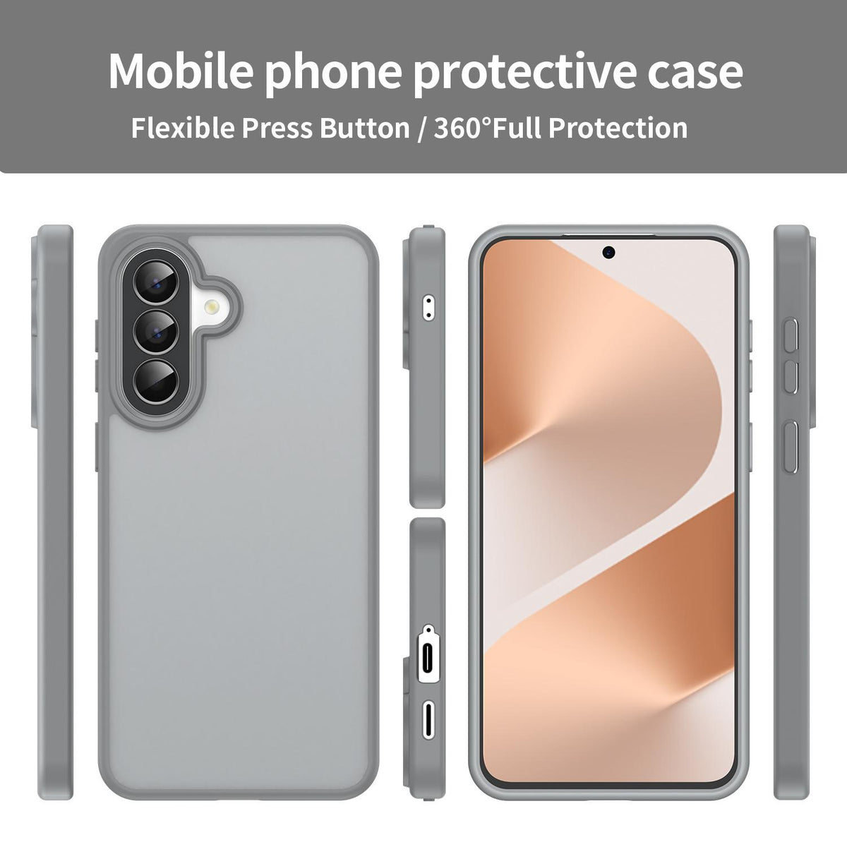 For Galaxy A57 5G Fanying Series PC Hybrid TPU Translucent Frosted Phone Case - Silver Grey - EDA009918808F