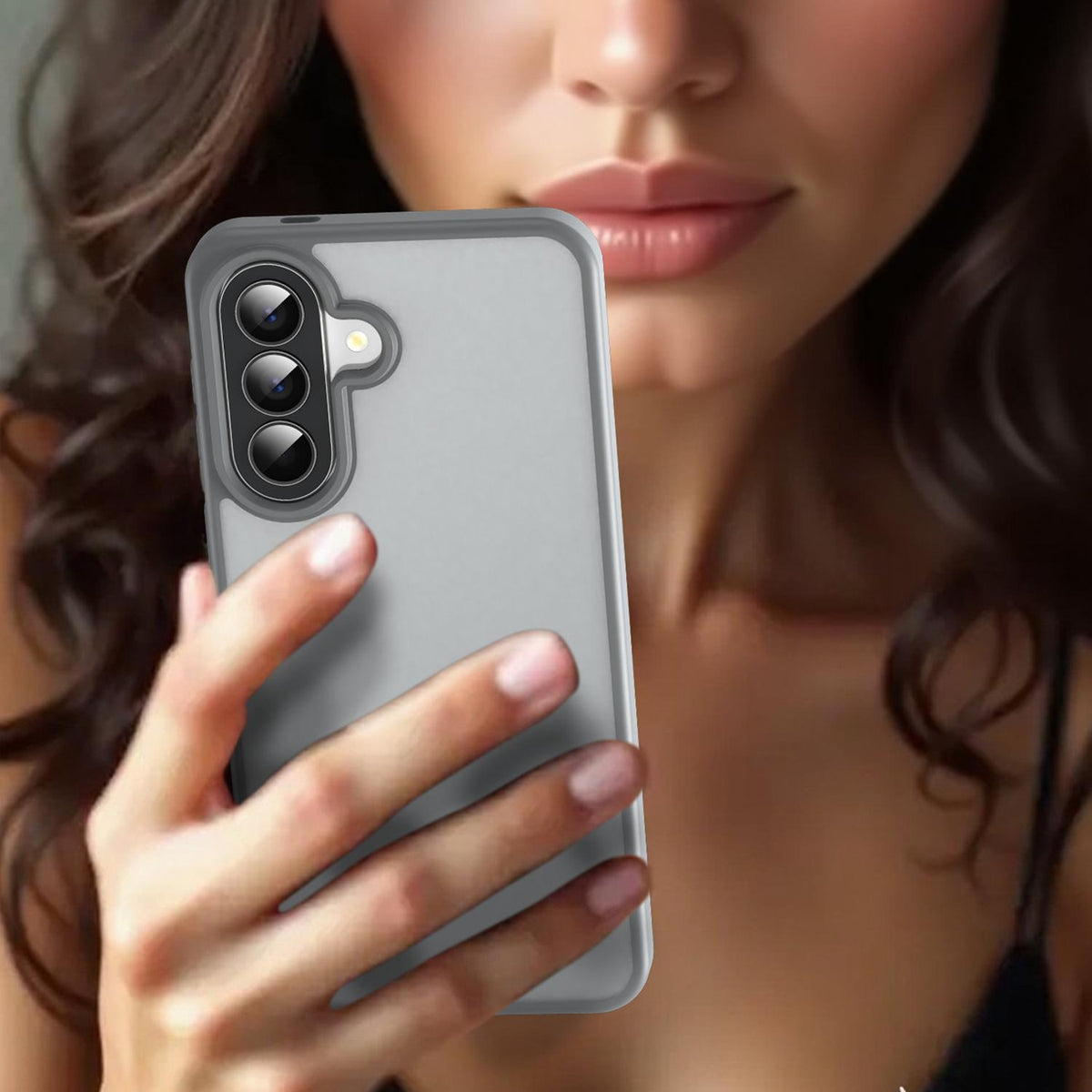 For Galaxy A57 5G Fanying Series PC Hybrid TPU Translucent Frosted Phone Case - Silver Grey - EDA009918808F