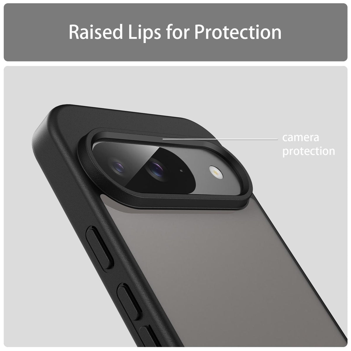 For Google Pixel 9 Fanying Series PC Hybrid TPU Translucent Frosted Phone Case - Translucent Black - EDA009919201A