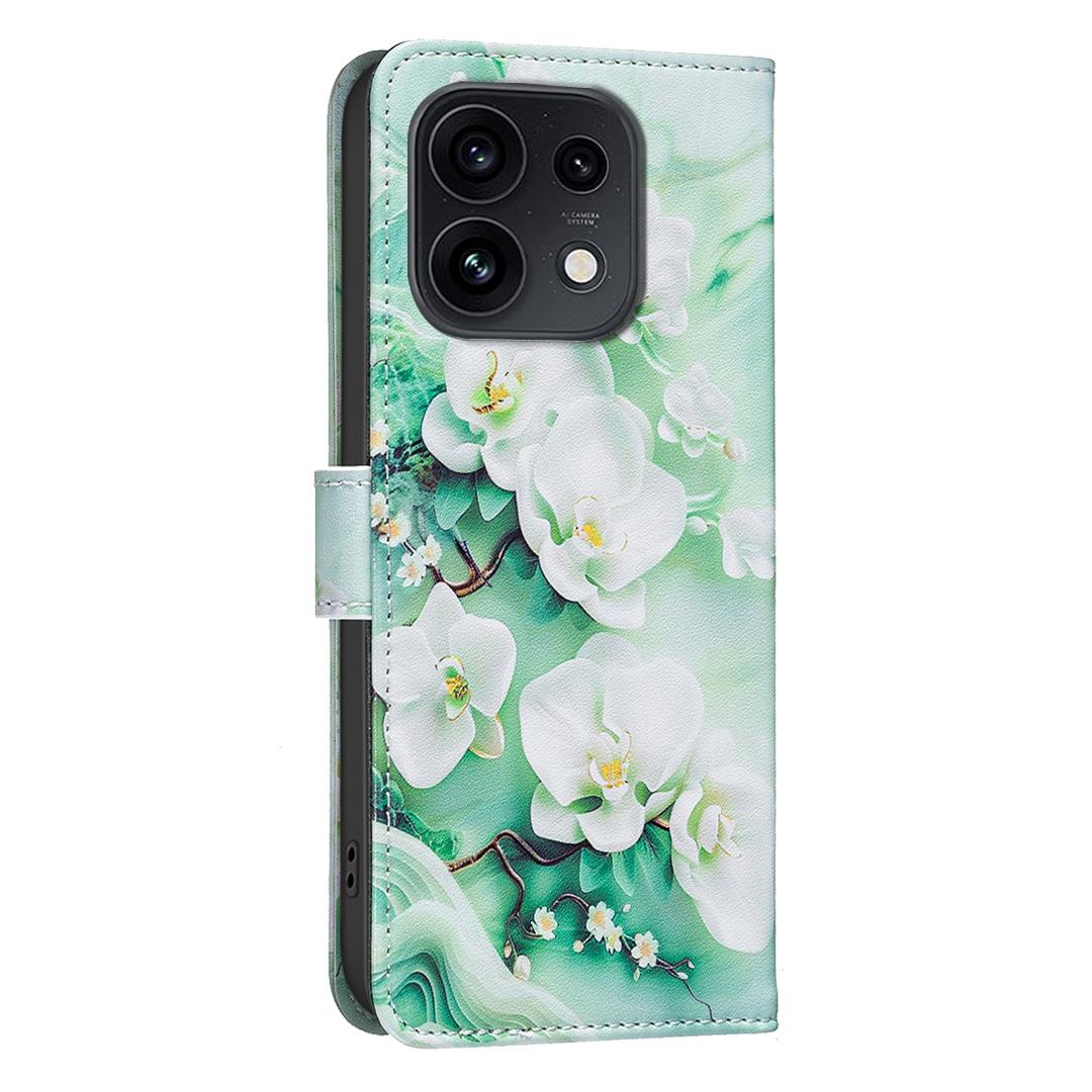 For OPPO Reno16 F 5G/Reno16 FS 5G BF42 Color Painting Leather Phone Case - Pink Flower - EDA009926801A