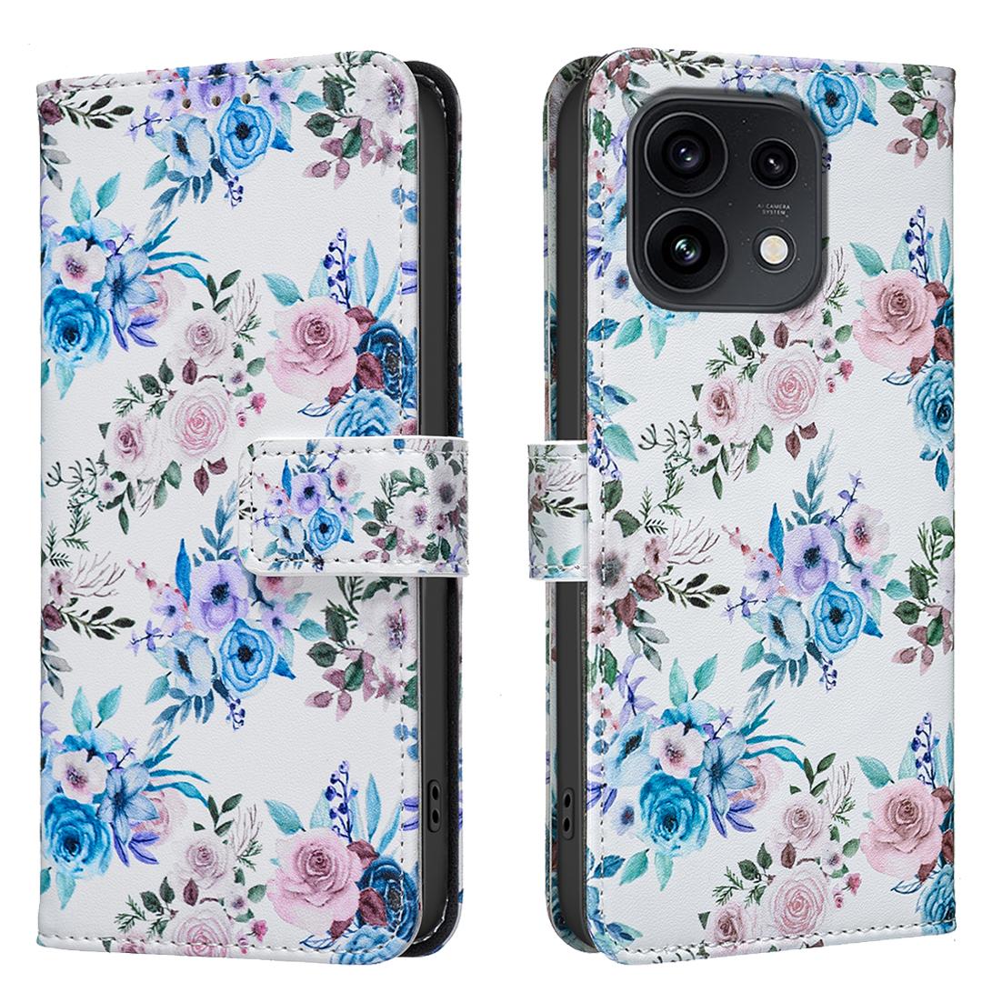 For OPPO Reno16/Reno16 Pro 5G Global BF42 Color Painting Leather Phone Case - Floral - EDA009926802F