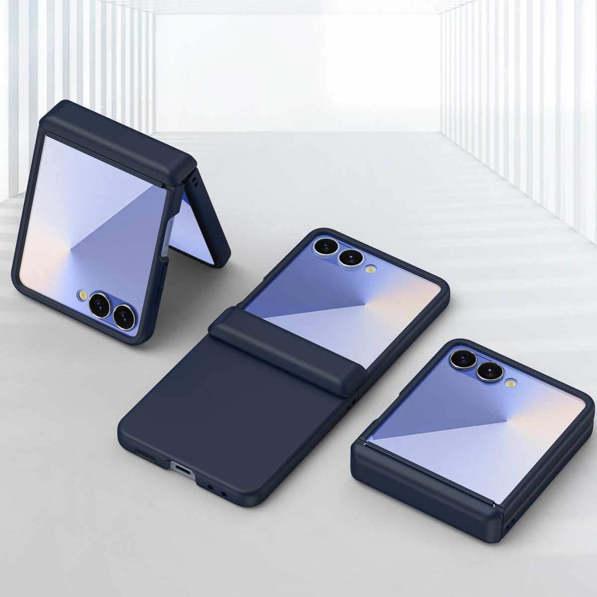 For Galaxy Z Flip7 5G Skin Feel PC Hinge Phone Case - Dark Blue - EDA009928902B