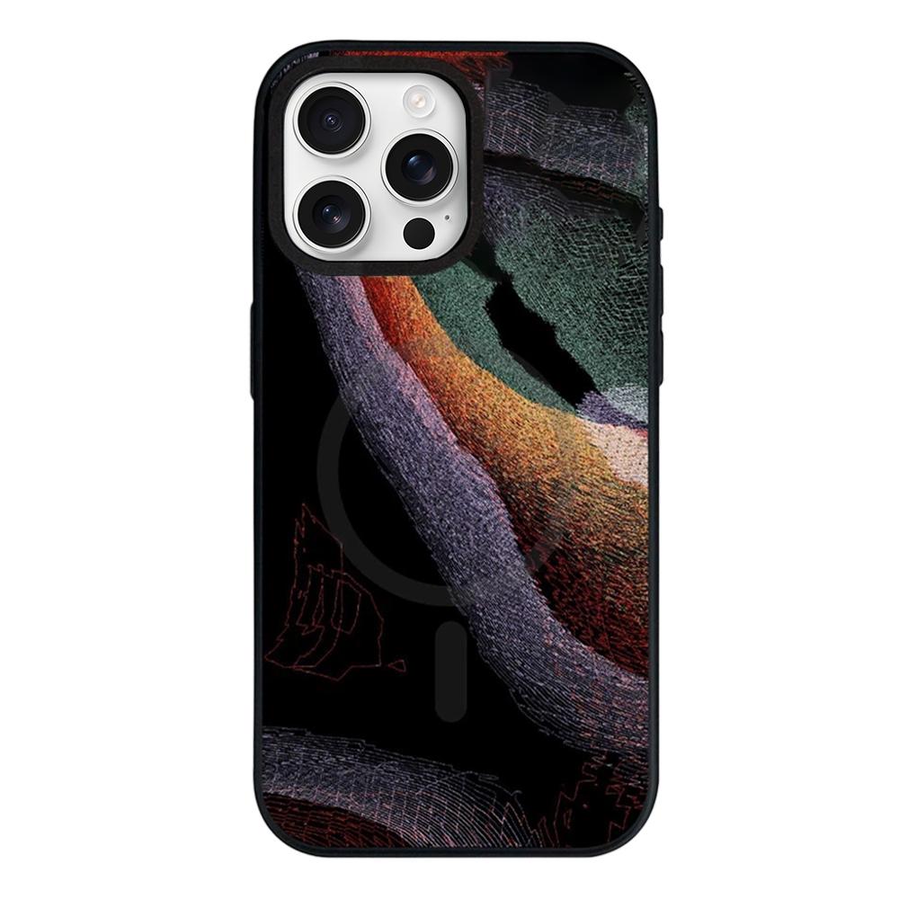 For iPhone 16 Pro Camouflage Mosaic Detachable Dual Magnetic PC Hybrid TPU Phone Case - Colorful - EDA009944606D