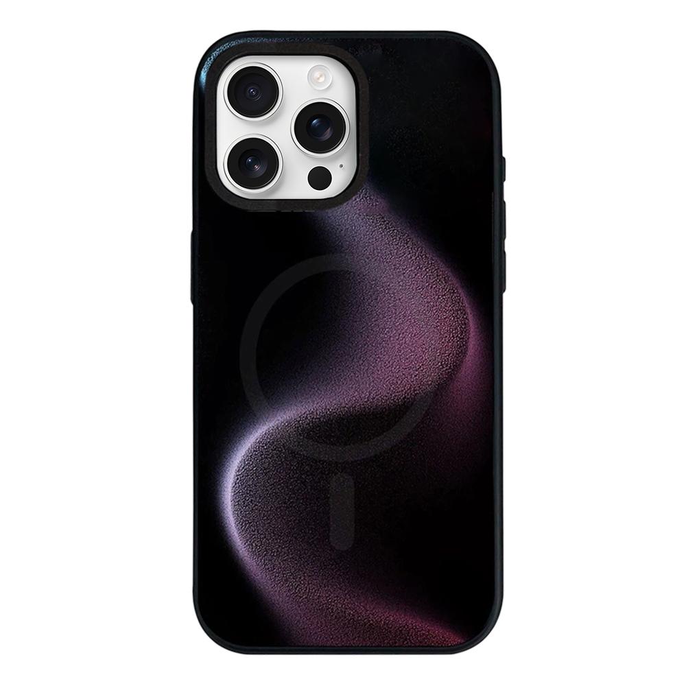For iPhone 16 Pro Camouflage Mosaic Detachable Dual Magnetic PC Hybrid TPU Phone Case - Purple - EDA009944606G