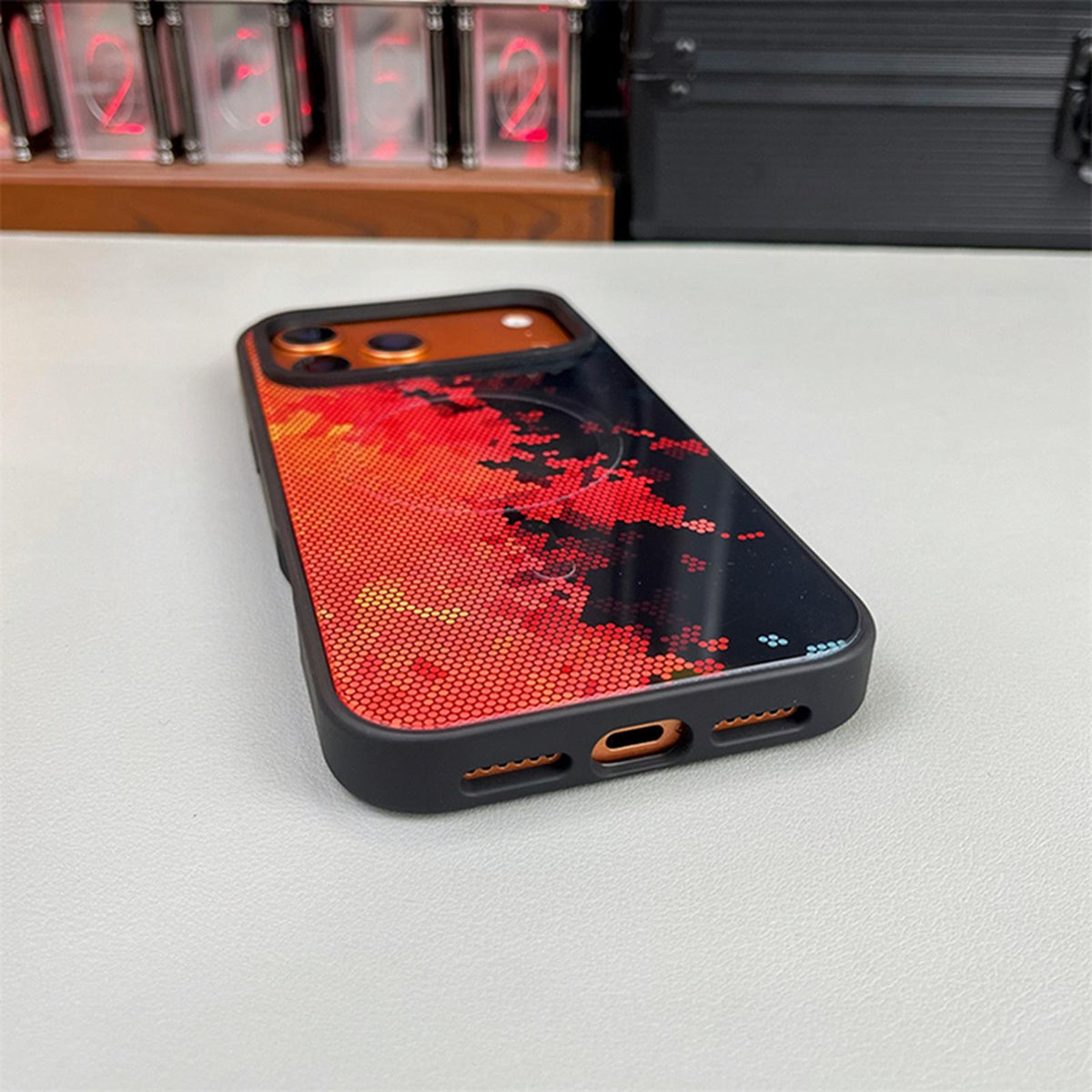 For iPhone 15 Plus Camouflage Mosaic Detachable Dual Magnetic PC Hybrid TPU Phone Case - Mosaic - EDA009944611F