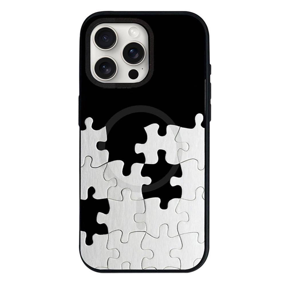 For iPhone 15 Pro Star Cross Detachable Dual Magnetic PC Hybrid TPU Phone Case - Puzzles - EDA009954010C