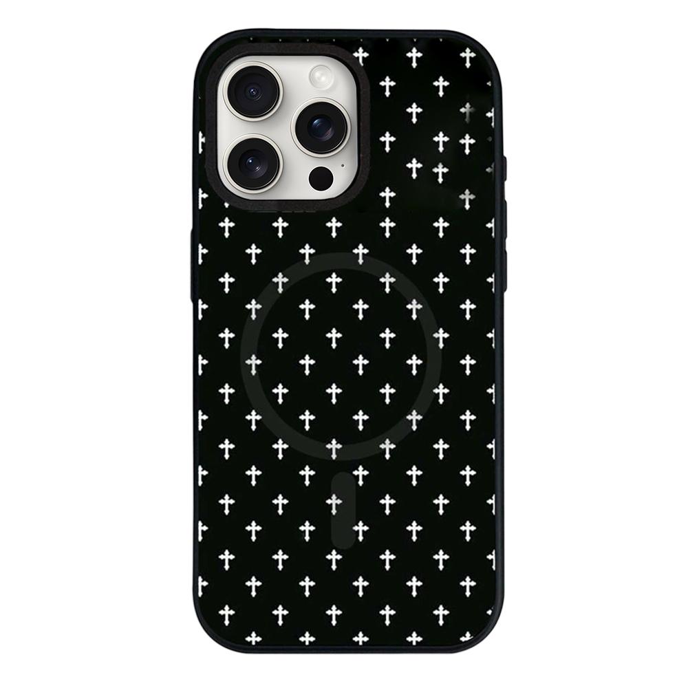 For iPhone 15 Pro Star Cross Detachable Dual Magnetic PC Hybrid TPU Phone Case - Cross - EDA009954010D