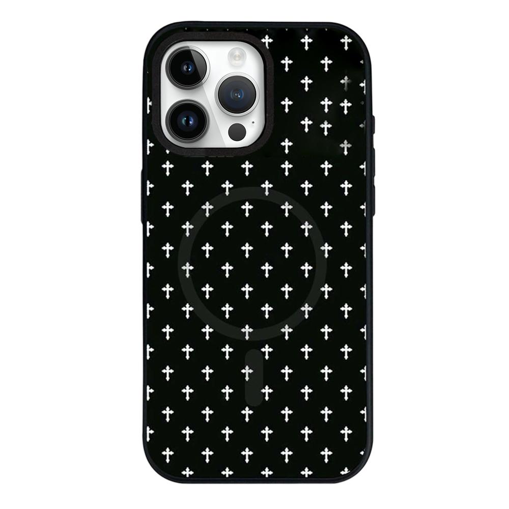 For iPhone 13 Pro Max Star Cross Detachable Dual Magnetic PC Hybrid TPU Phone Case - Cross - EDA009954017D