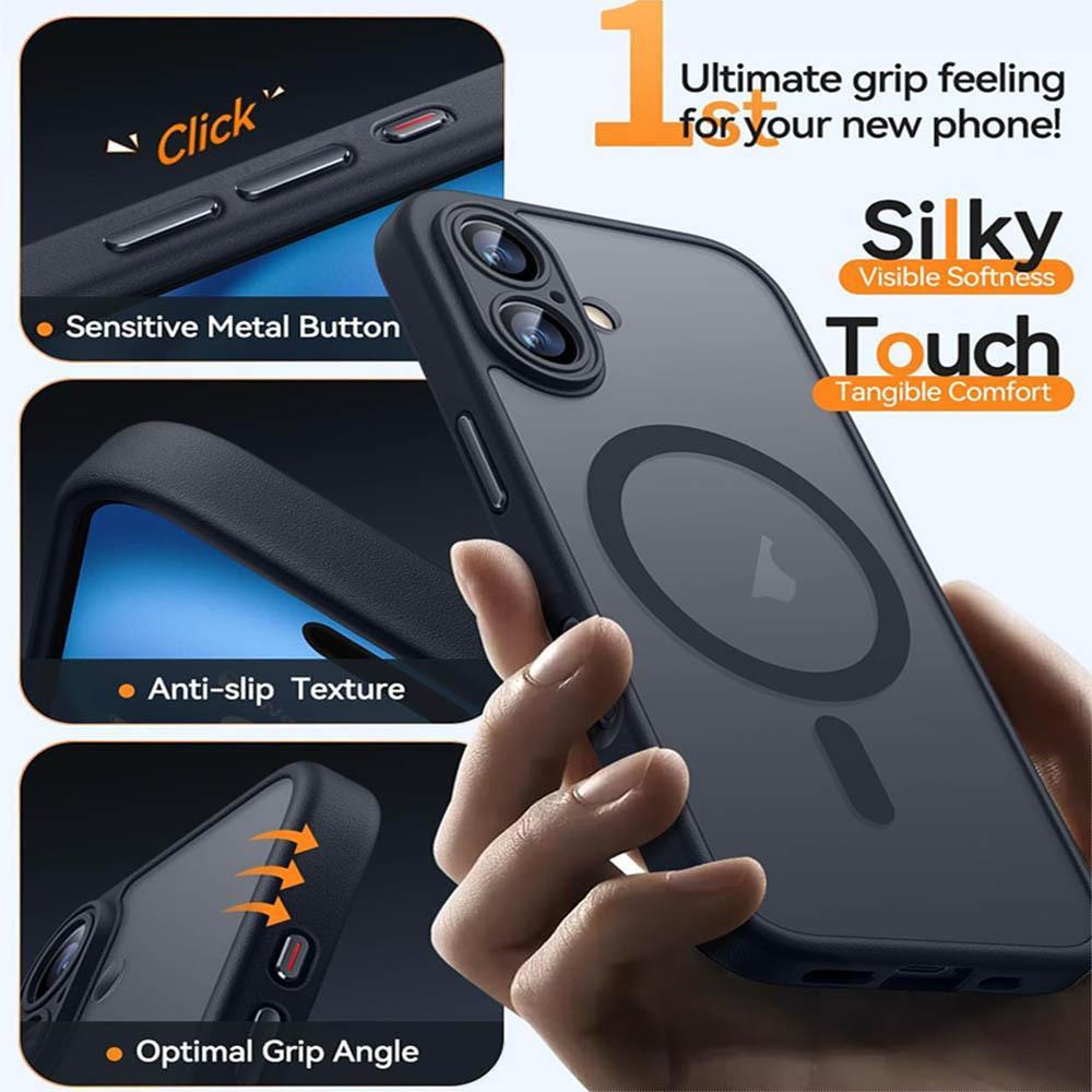For iPhone 18 Pro Max XDcase Skin Feel Magnetic Frosted Phone Case with Lens Film - Black - EDA009955001A