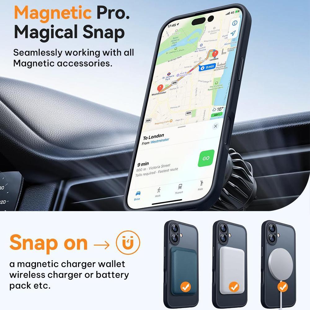For iPhone 18 Pro Max XDcase Skin Feel Magnetic Frosted Phone Case with Lens Film - Black - EDA009955001A