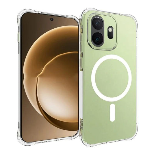 For OnePlus 15T 5G WANLONFENG Transparent Magnetic Four-Corner Shockproof TPU Phone Case with Screen Film - Transparent - EDA009963502A