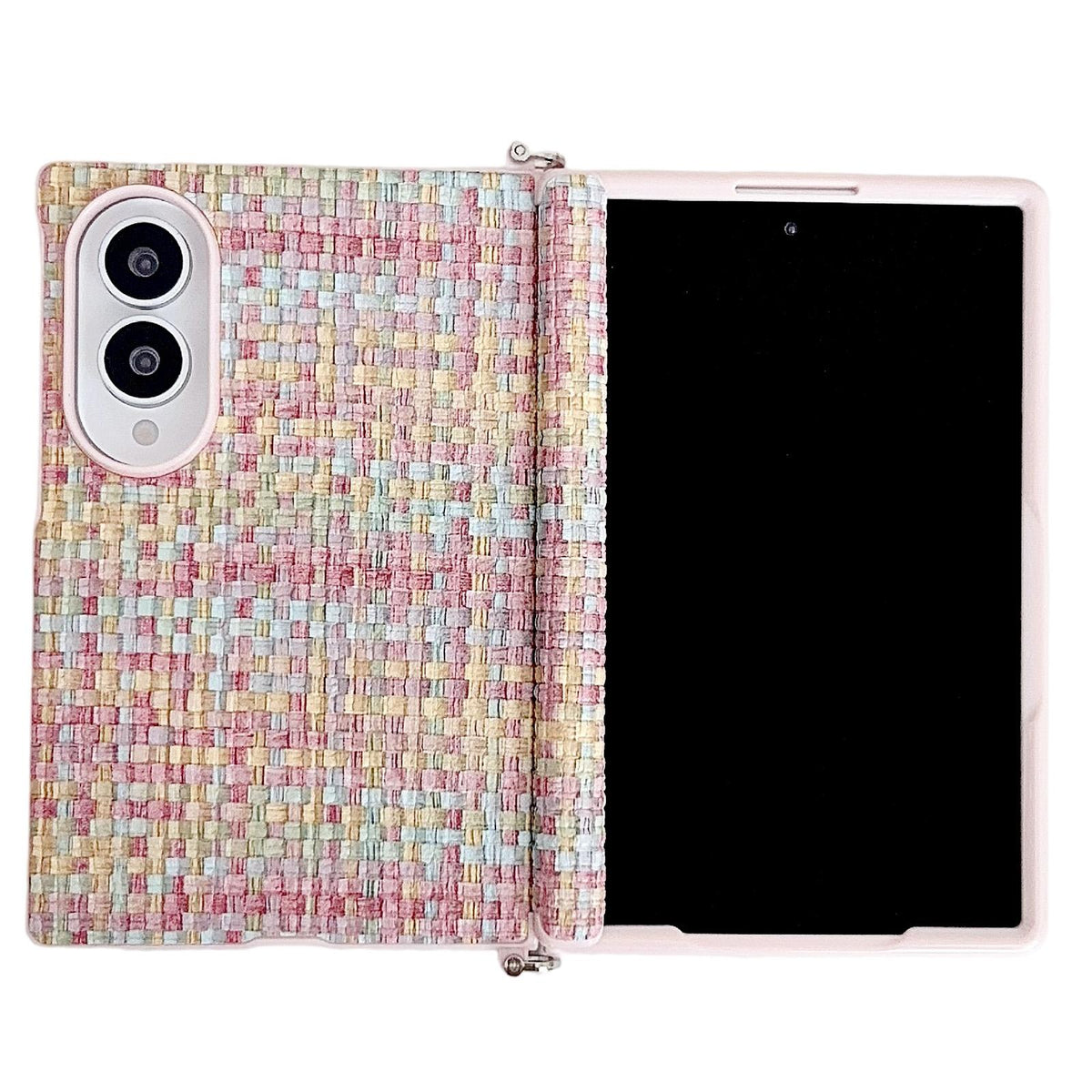 For Galaxy Z Fold8 5G Side Clamp Magnetic Central Axis Fantasy Weave Texture Phone Case - Colorful - EDA009964701A