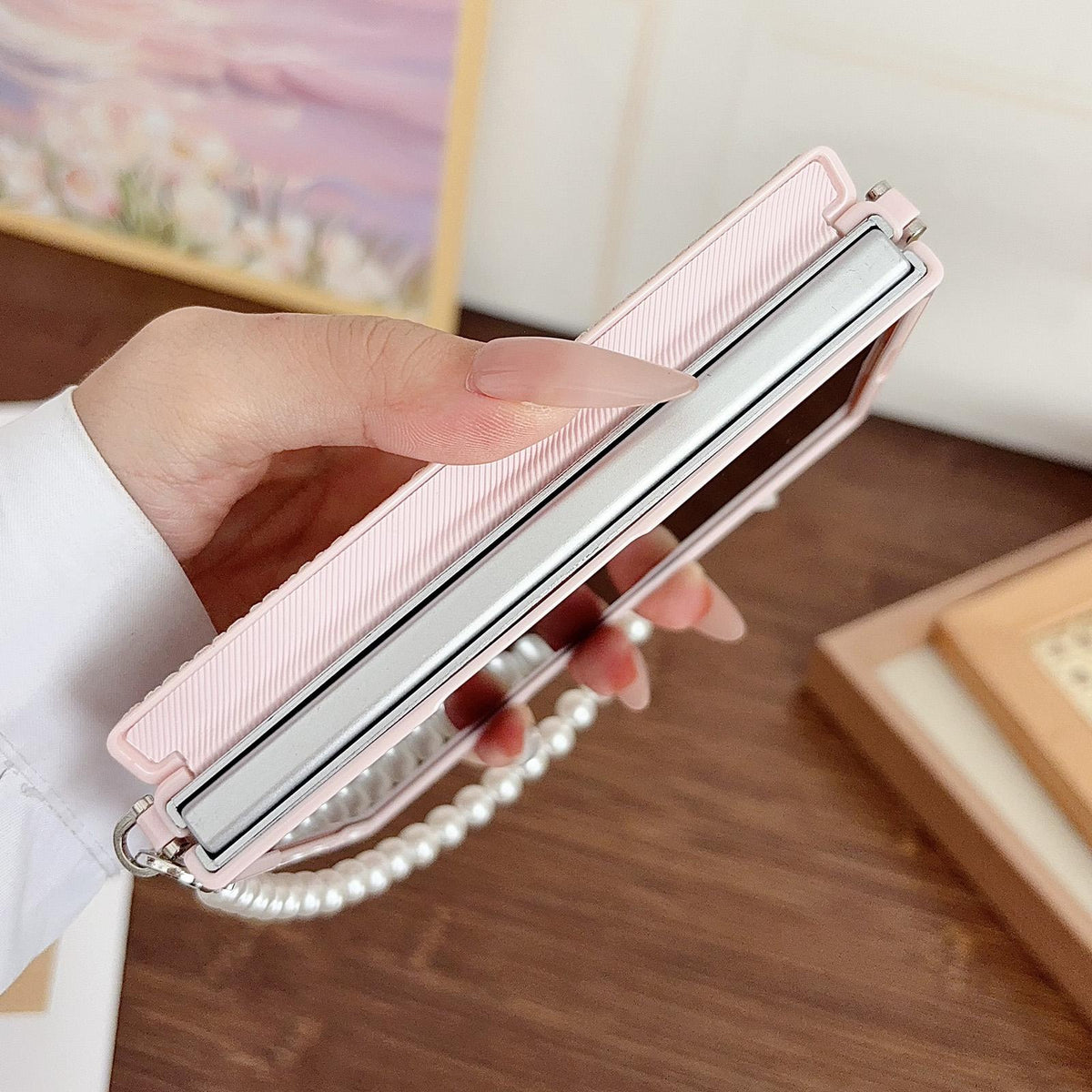 For Galaxy Z Fold8 5G Side Clamp Magnetic Central Axis Fantasy Weave Texture Phone Case - Colorful - EDA009964701A