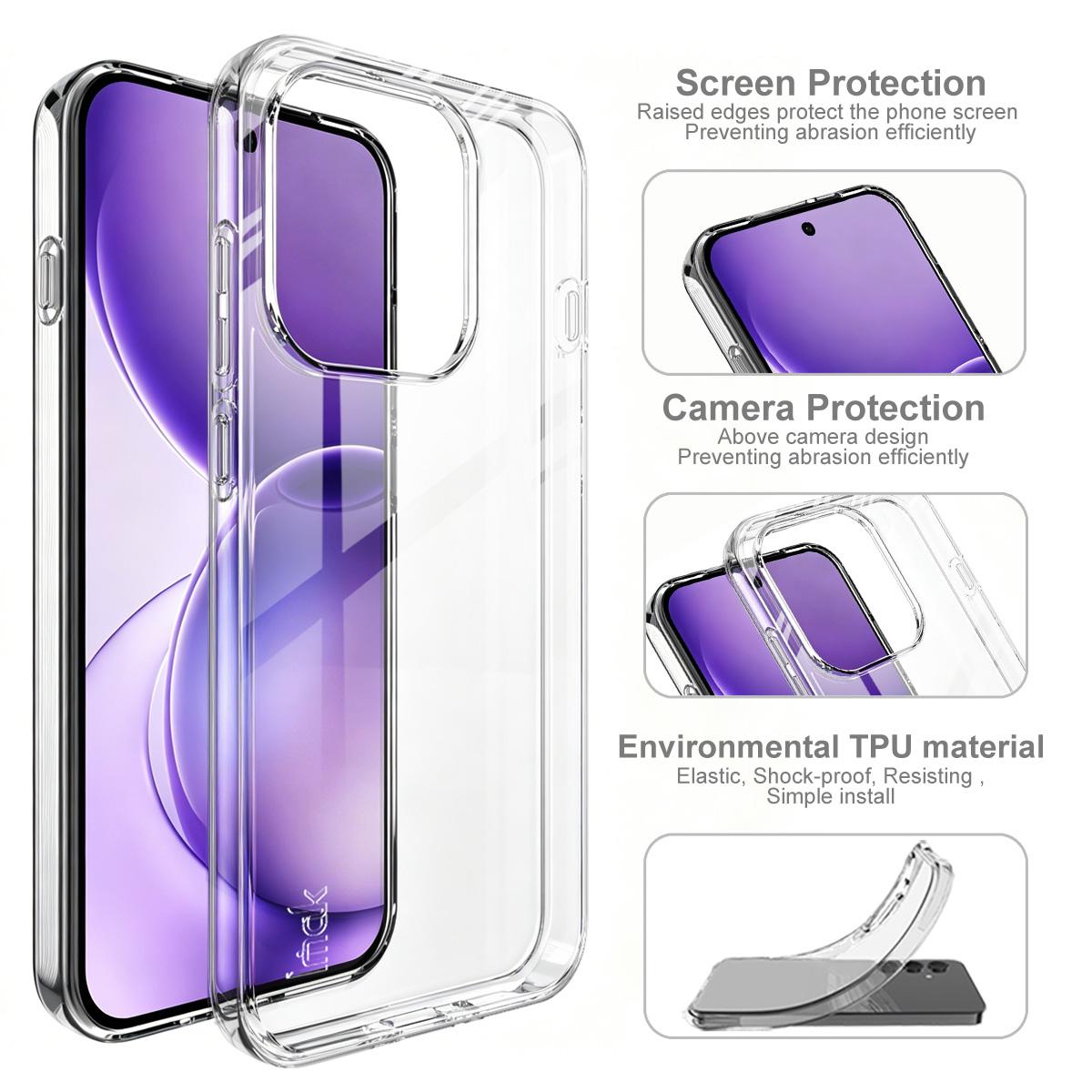 For OPPO Reno16 5G / Reno16 Pro 5G Global imak UX-10 Series Transparent Shockproof TPU Phone Case - Transparent - EDA009965601A