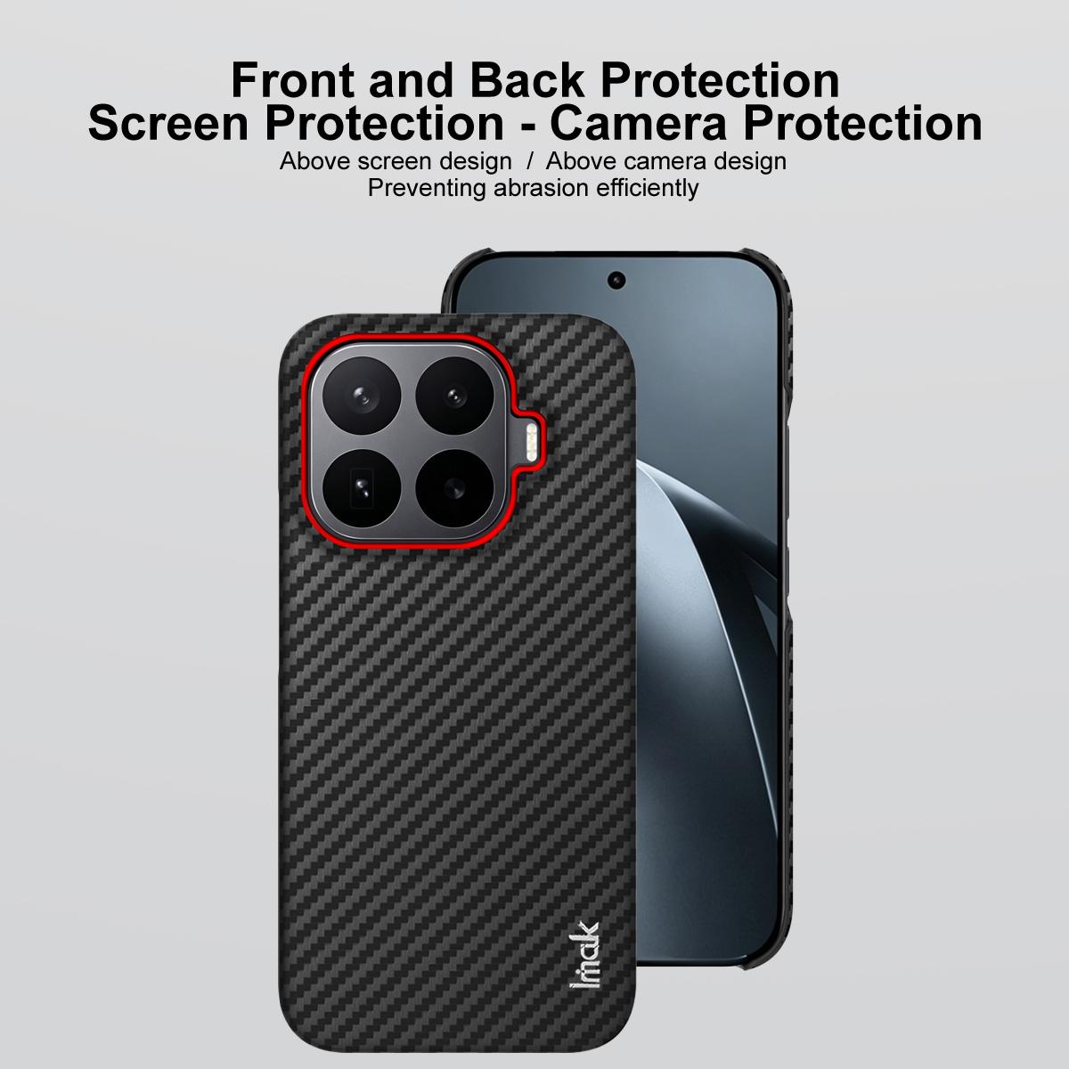For Xiaomi 17T 5G imak Ruiyi Series Red Ring Carbon Fiber Texture Phone Case - Black - EDA009966503A