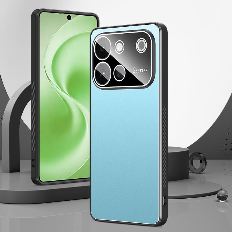 For vivo S60 5G Golden Shield Metal Frosted Lens Film Phone Case - Blue - EDA009977801B
