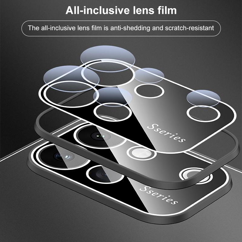 For vivo S60 5G Golden Shield Metal Frosted Lens Film Phone Case - Orange - EDA009977801D