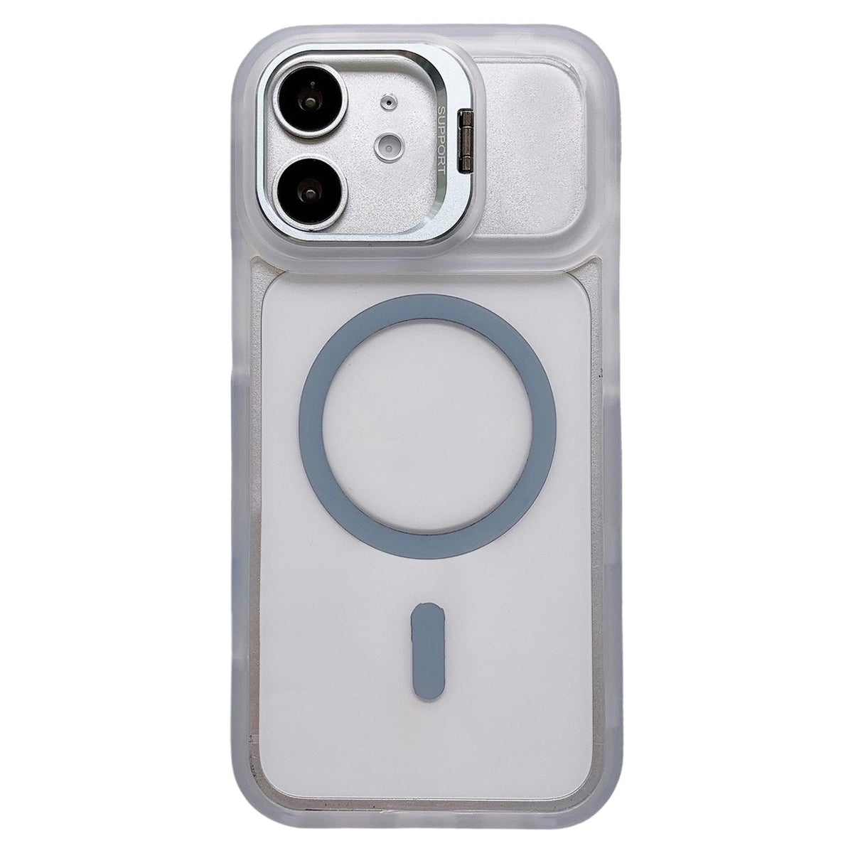 For iPhone 11 Dual-Color Magnetic Lens Holder Phone Case - Blue - EDA009984301D