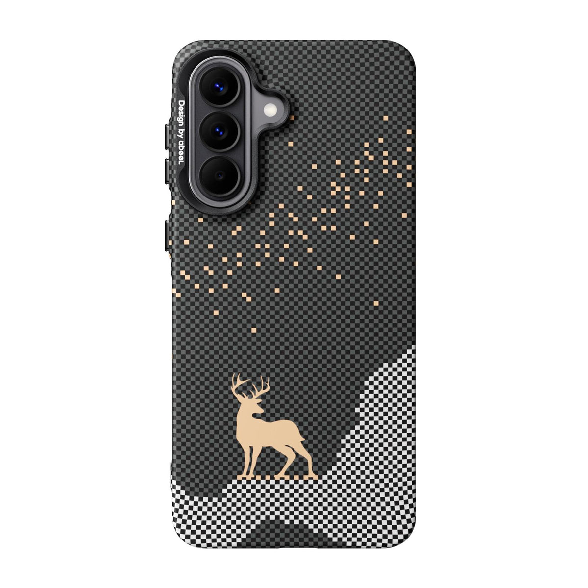 For Galaxy A57 5G ABEEL Lightweight Zero Feel Series Lyocell Fiber Water Adhesive Magnetic Phone Case - Auspicious Deer - EDA009988601F