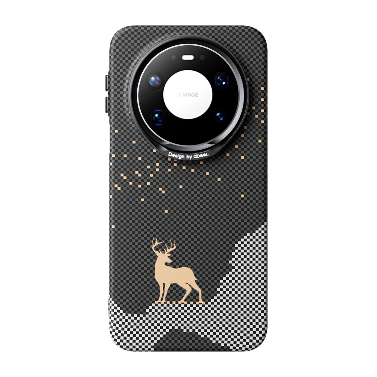For Huawei Mate 80 Pro Max ABEEL Lightweight Zero Feel Series Lyocell Fiber Water Adhesive Magnetic Phone Case - Auspicious Deer - EDA009990401F