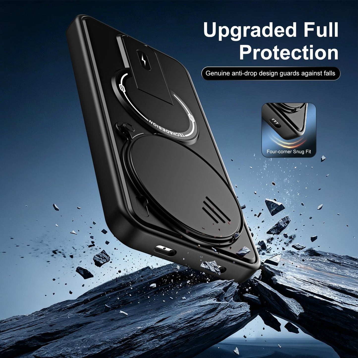 For Redmi Note 15 Pro+ 5G Global 163.3mm Sliding Camshield Holder Magnetic Phone Case(Black)