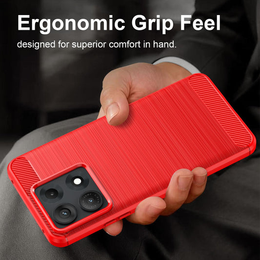 For Lenovo Legion Y70 5G 2026 Carbon Fiber Brushed Texture TPU Phone Case(Red)