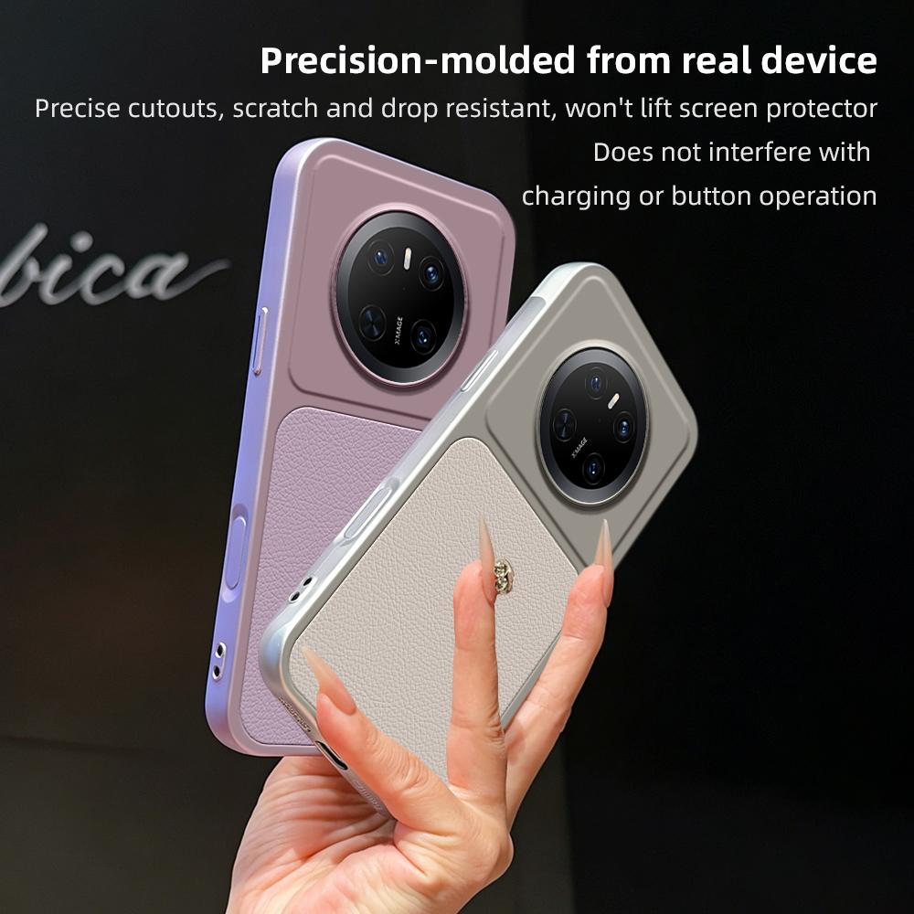 For Huawei Mate 70 Lambskin Series Skin Feel Shockproof Phone Case(Orange)