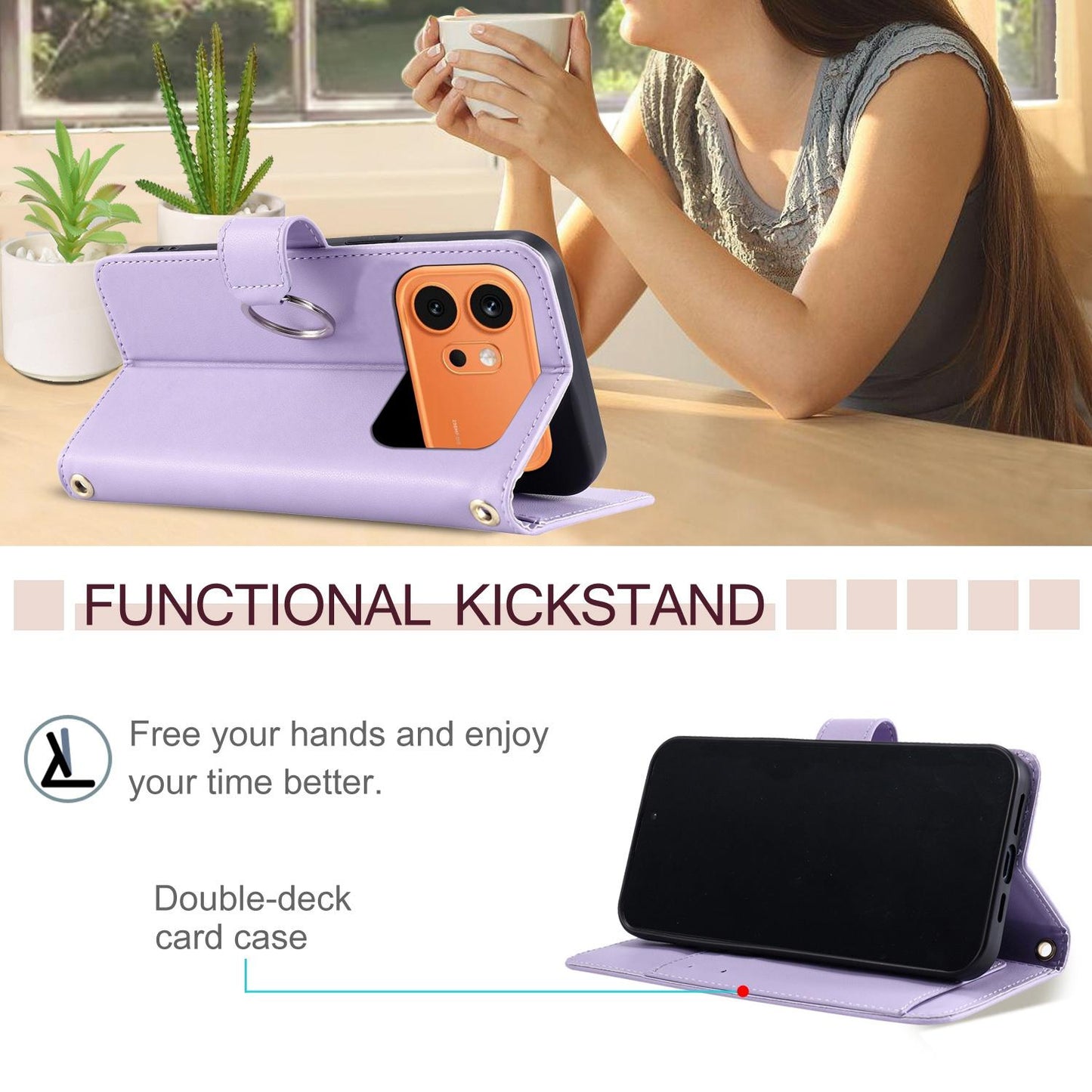 For Honor 600 / 600 Pro Global Ring Buckle Rhombic Leather Phone Case(Purple)