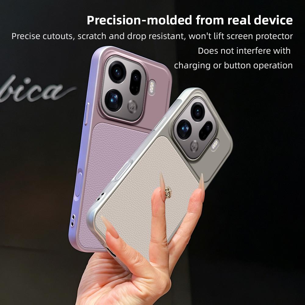 For OPPO Find X9 Pro Lambskin Series Skin Feel Shockproof Phone Case(Pink)