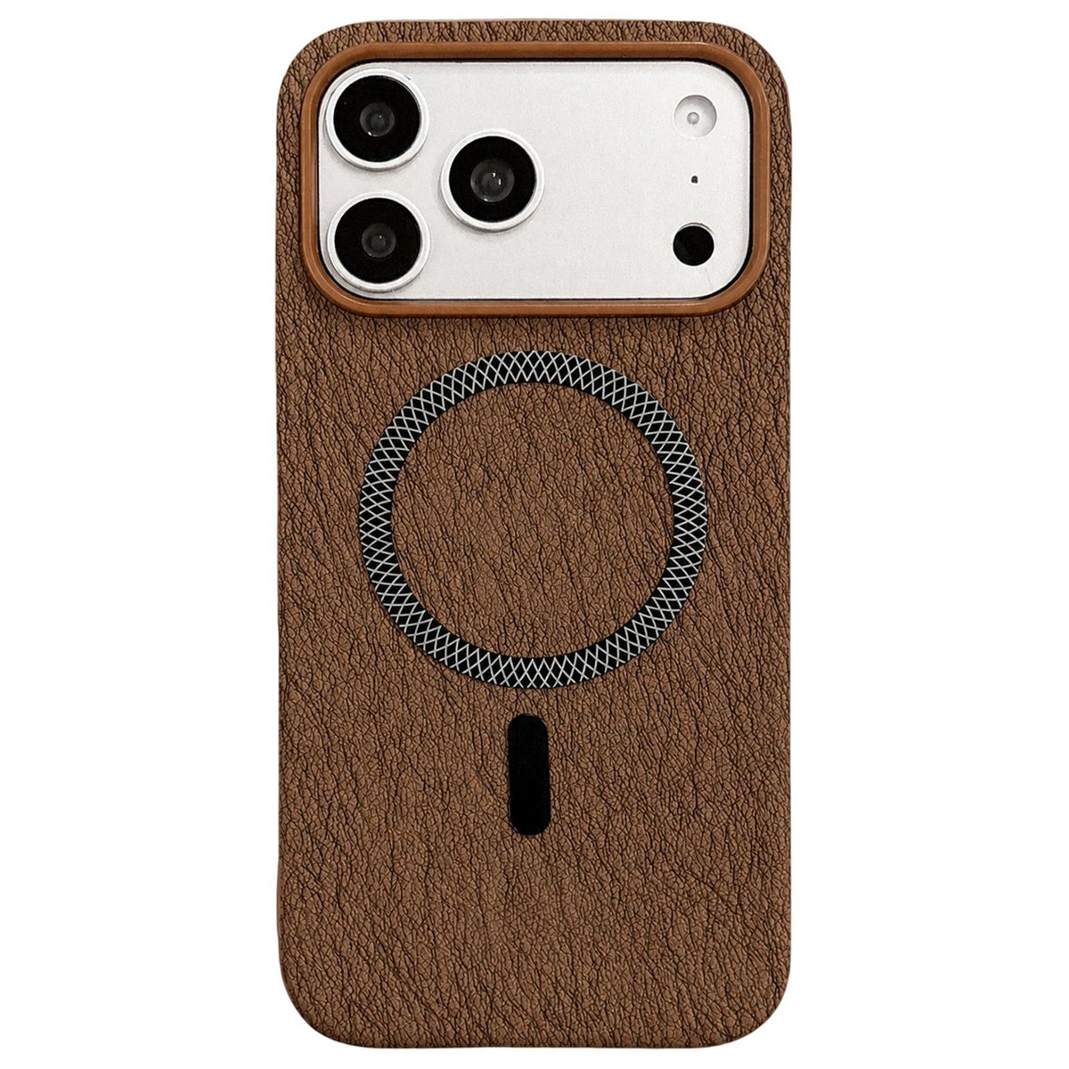 For iPhone 18 Pro Max / 17 Pro Max Acrylic Hybrid TPU Rhombus Texture Magnetic Phone Case - Brown - EDA010014901G