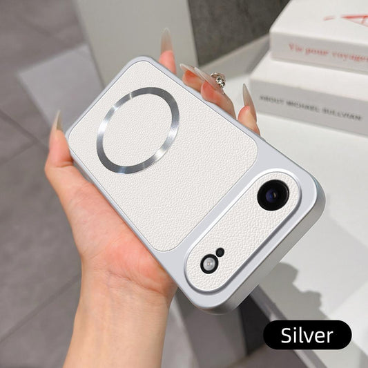 For iPhone Air Lambskin Series Magnetic Skin Feel Phone Case(Silver)