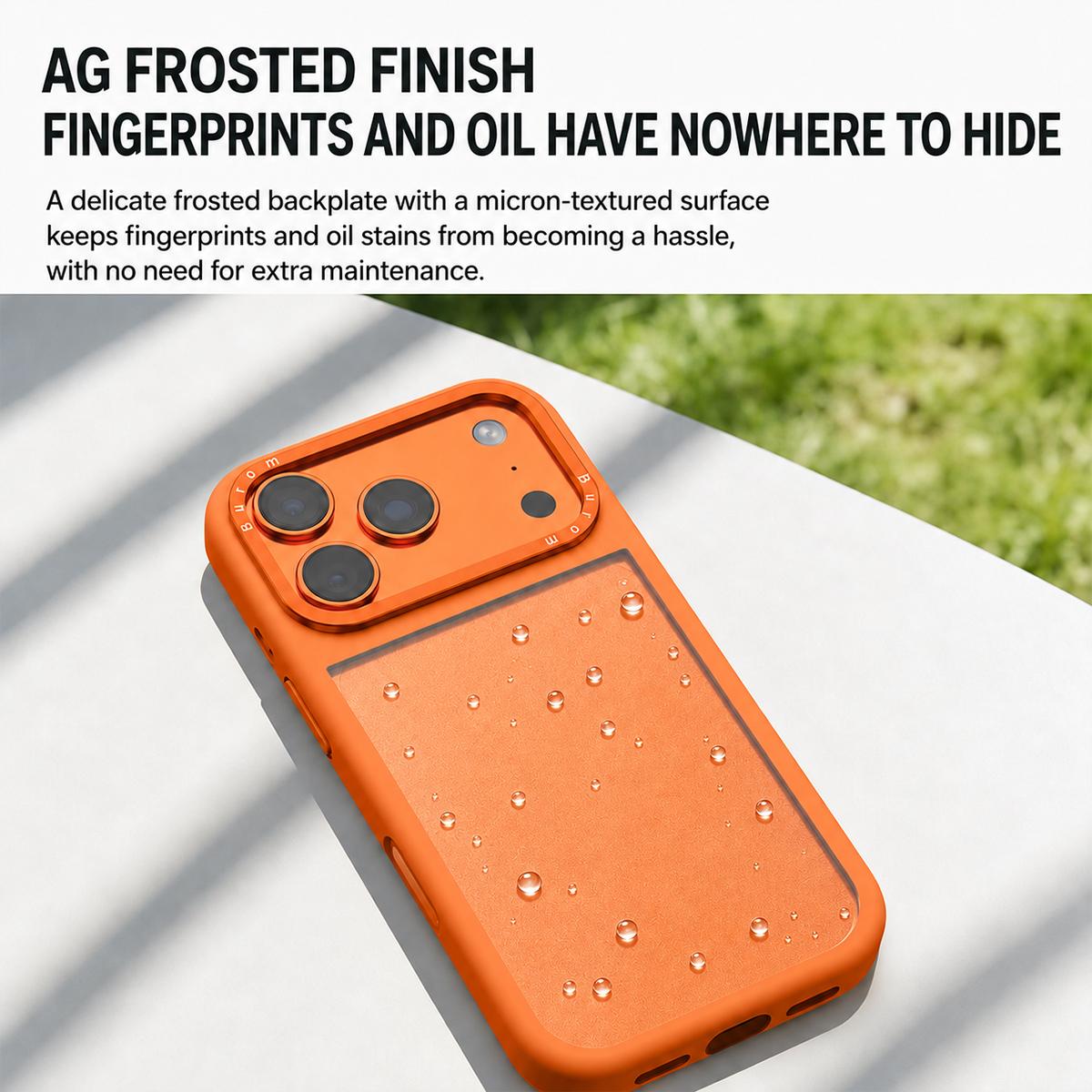 For iPhone 18 Pro Max Liquid Silicone Frame Hybrid Clear Acrylic Back Panel Phone Case(Orange)