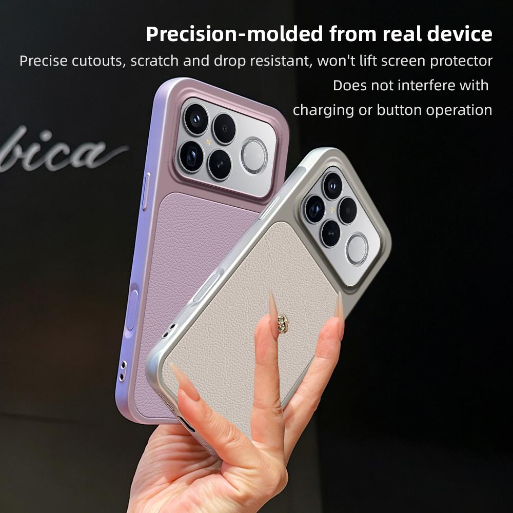 For Redmi K90 Pro Max 5G Lambskin Series Skin Feel Shockproof Phone Case(Purple)