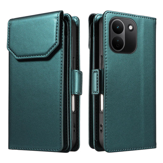 For Redmi Note 17 Pro+ 5G Global 163mm Multi Card Wallet Leather Phone Case with Strap(Green)