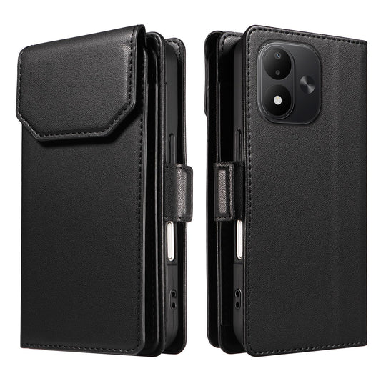 For Redmi Note 17 5G/4G Global 171mm Multi Card Wallet Leather Phone Case with Strap(Black)