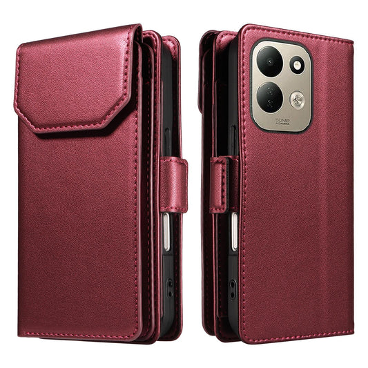 For Redmi 17 5G / 4G Global 170mm Multi Card Wallet Leather Phone Case with Strap(Red)