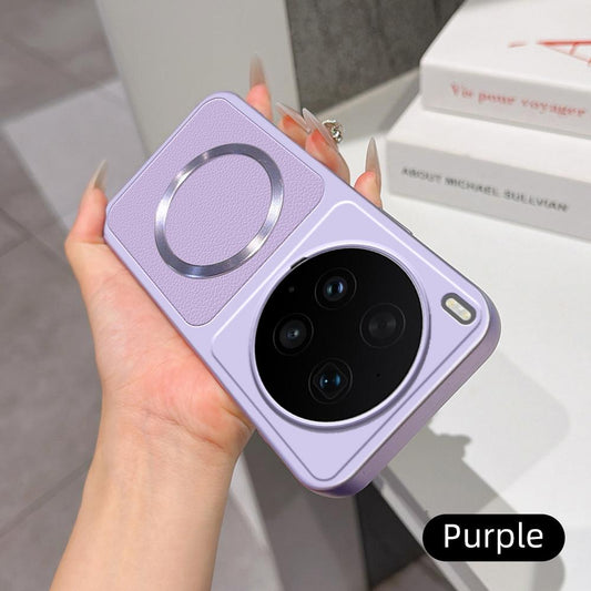 For vivo X300 Ultra Lambskin Series Magnetic Skin Feel Phone Case(Purple)