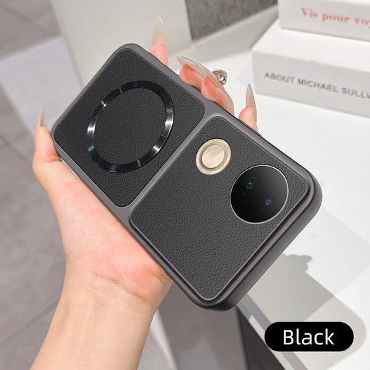 For vivo S20 Lambskin Series Magnetic Skin Feel Phone Case(Black)