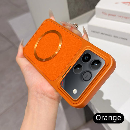 For Honor Win 5G Lambskin Series Magnetic Skin Feel Phone Case(Orange)