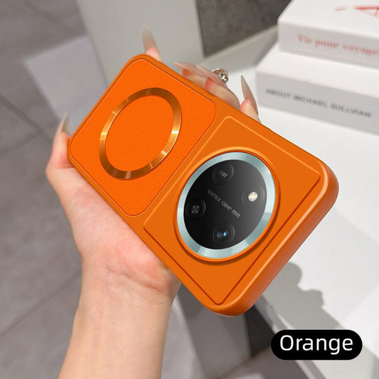 For Honor X60 Pro Lambskin Series Magnetic Skin Feel Phone Case(Orange)